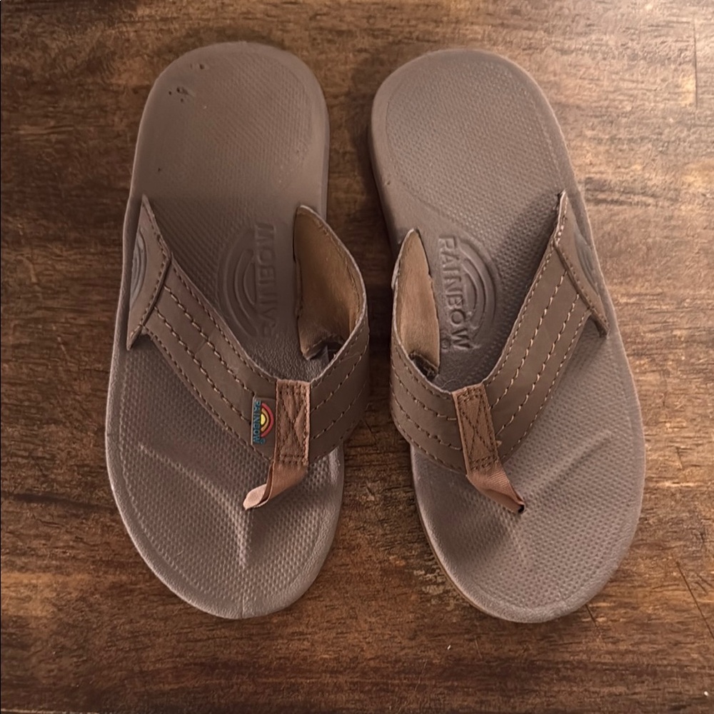 Rainbow Brown Flip Flops